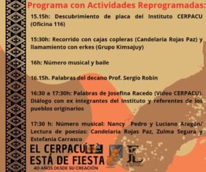 La cita es viernes 24 de octubre desde las 15:00 en Facultad de Filosofía y Letras.