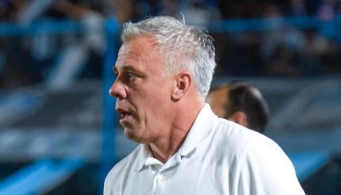 Lucas Pusineri, en su último partido ante San Lorenzo.