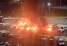 Neuquén: Tras una infidelidad, incendian seis vehículos de lujo (video)