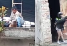 Aguilares: rescataron a una joven que pedía auxilio desde un techo (video).