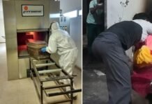 Un joven se lanzó a horno crematorio junto al cuerpo de su abuela (video).