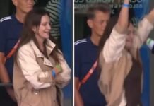 El festejo de Luciana Aymar tras la consagración de Las Leonas.
