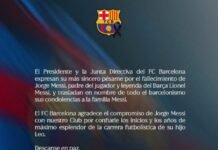 Los mensajes del mundo del fútbol tras la muerte de Jorge Messi