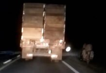Ruta 38: filmaron una moto circulando sin luces … y los controles?