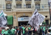 ATE tomó la sede de la obra social de las Fuerzas Armadas.