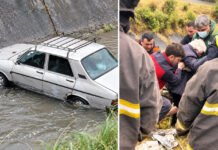 Un Renault 12 cayó al Canal Sur con cuatro adultos mayores a bordo.