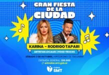 Karina y Rodrigo Tapari protagonizarán la Gran Fiesta de la Ciudad.