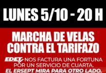 Marcha de velas: contra los tarifazos de EDET.