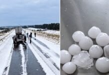 Ruta 9: intensa granizada cerca del límite con Tucumán (vídeo)
