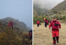 Verdaderos Ironman: Bomberos caminaron 12 horas bajo la lluvia.