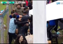 Batalla campal tras el triunfo de Atlético Tucumán (video).
