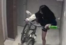 Barrio Sur, robó una bicicleta y quedó filmada.